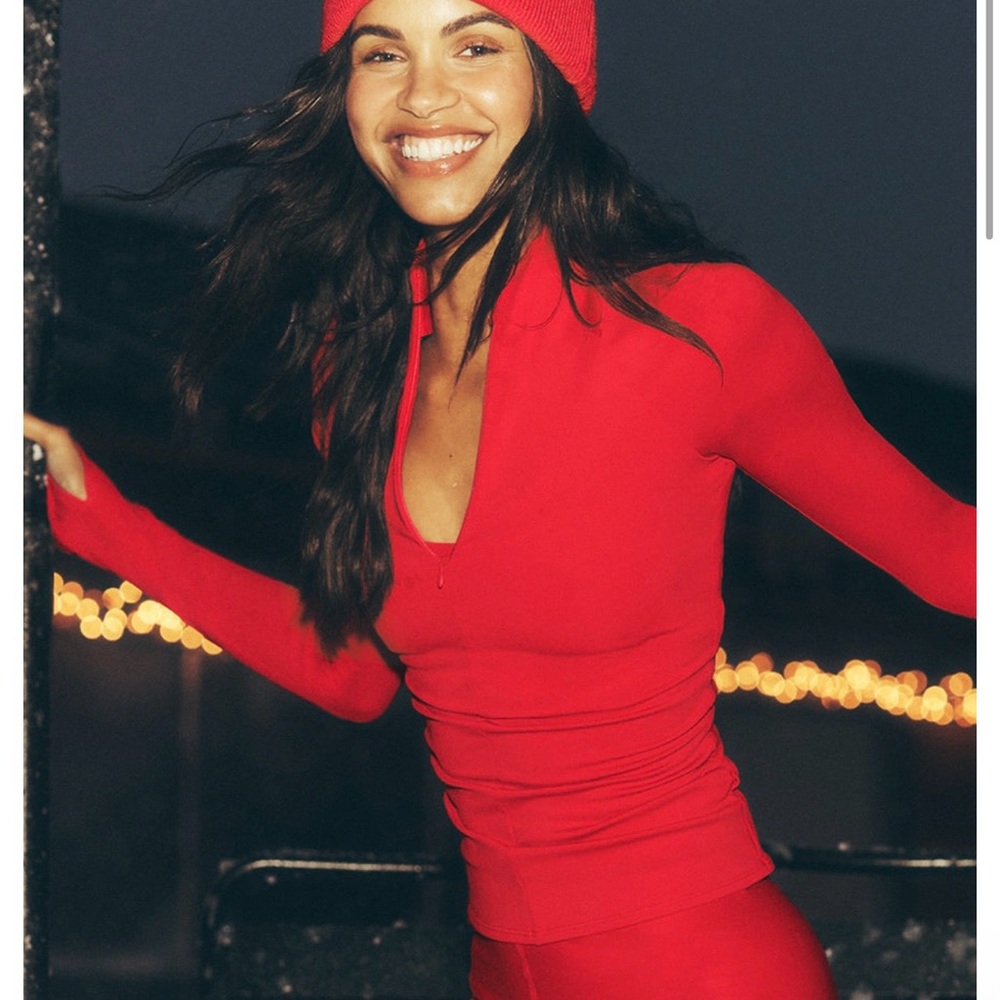 ALO Vibrant Red Long Sleeve Top